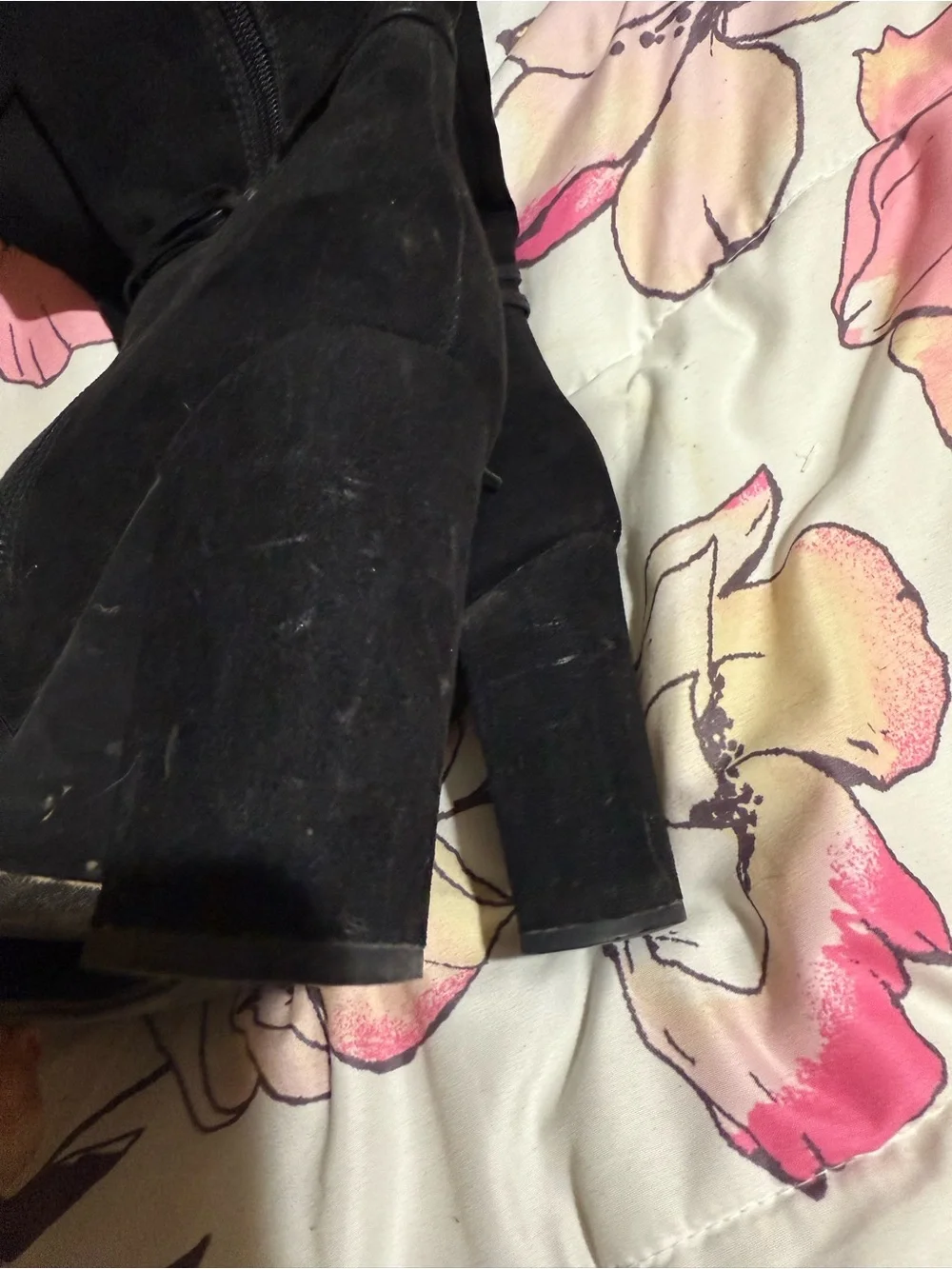 LC Lauren Conrad Black Over-the-Knee Tassel Tie Boots
